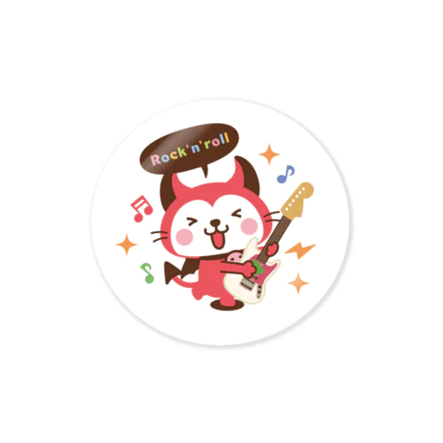 デビねこくん ステッカー ロックンロール Sticker