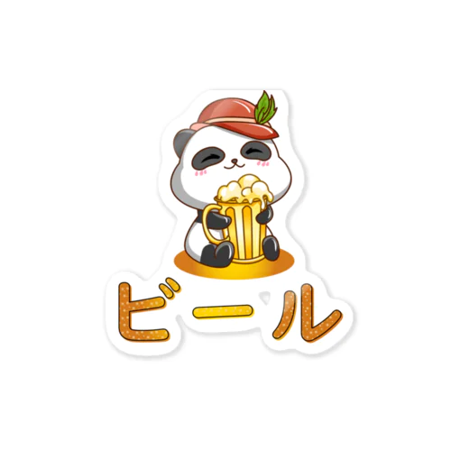  Cute Panda Drinking Beer Octoberfest ステッカー