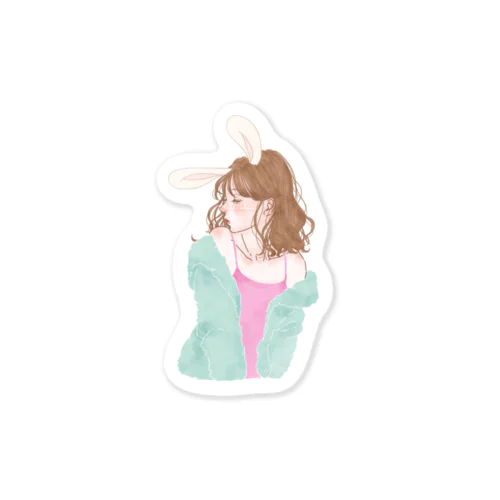 もこもこルームうさぎ Sticker