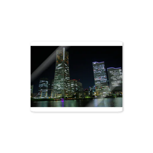 横浜みなとみらいの夜景 - Yokohama Minato-Mirai (Night view) - Sticker