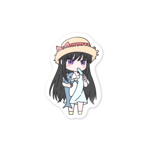 麦わら帽子とアイス Sticker