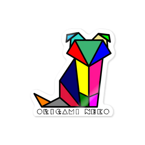 ORIGAMI NEKO (スコティッシュレインボー) ステッカー