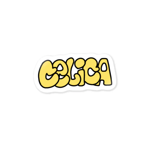 スト風CELICAロゴ(スーパーブライトイエロー) Sticker
