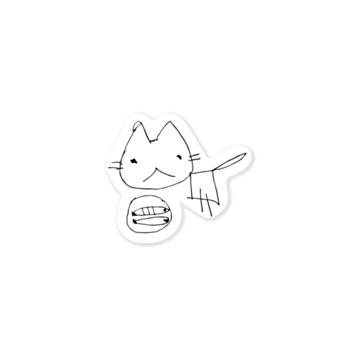 さんまを食べるねこです。 Sticker