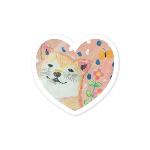 柴犬イラスト　ハート Sticker