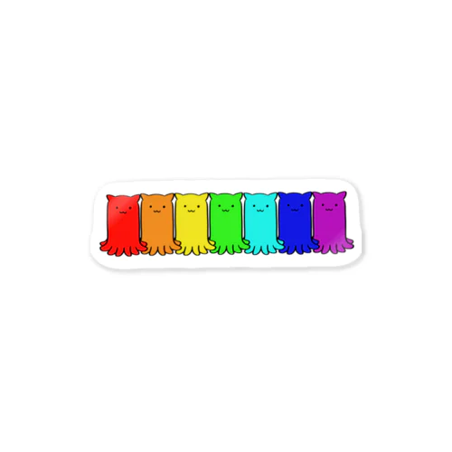 虹色たこねこさん Sticker