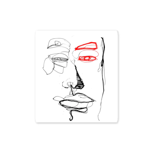 drawing face ステッカー