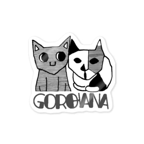 【猫】目覚めた猫の漫画『ごろとはな』-GOROHANA- Sticker