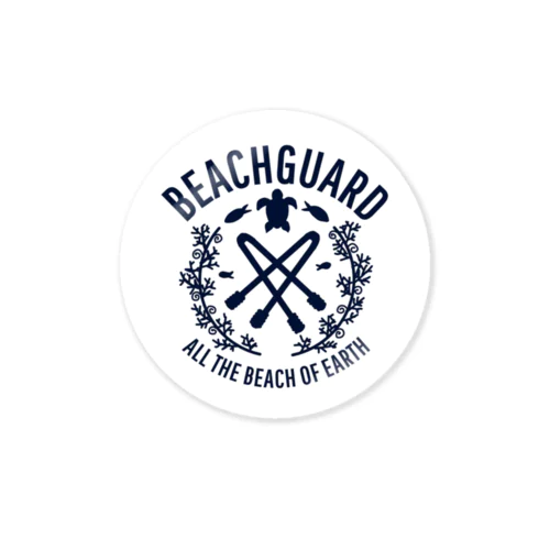 BEACHGUARD・丸 ステッカー