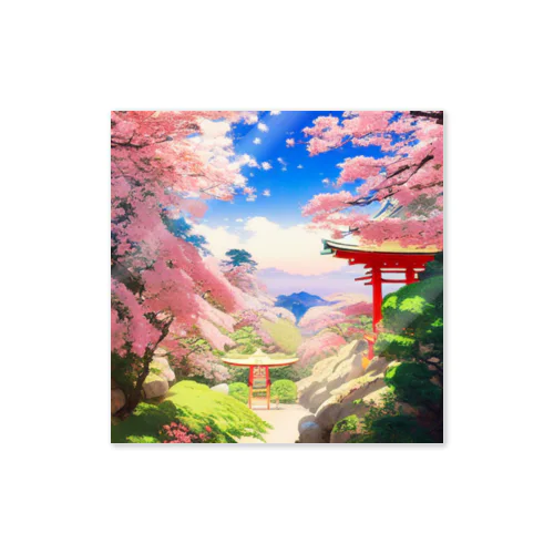 桜・鳥居・青空　その１ Sticker