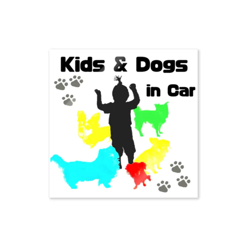 kids & Dogs in Car Sticker