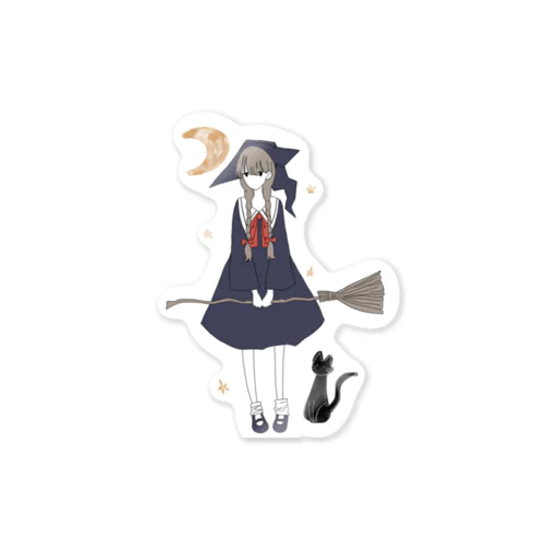 魔女っ子と黒猫ちゃん Sticker