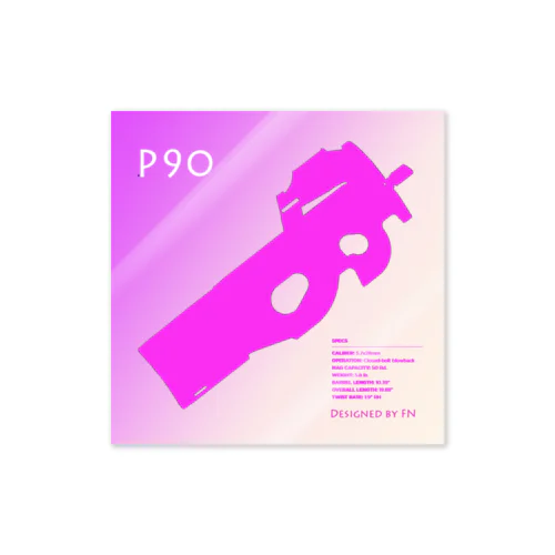 最強のピンク、P90 ステッカー