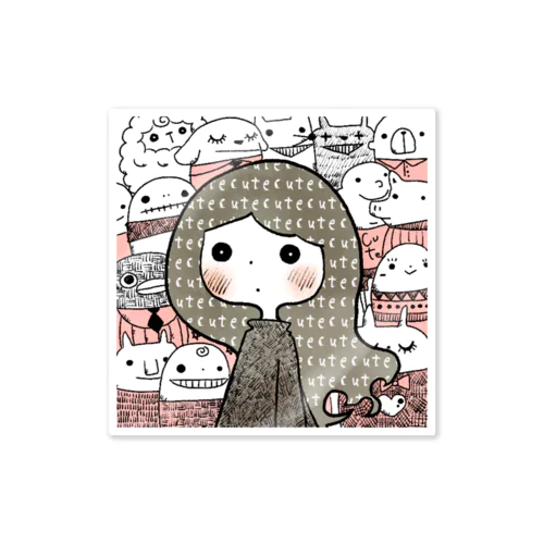 cute cute girl item 025 Sticker