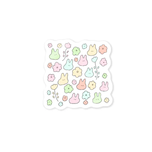 うさぎだらけ Sticker