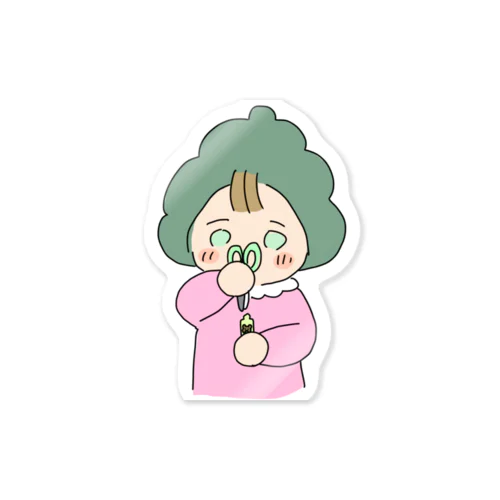 ハサミを片すタニちゃん Sticker