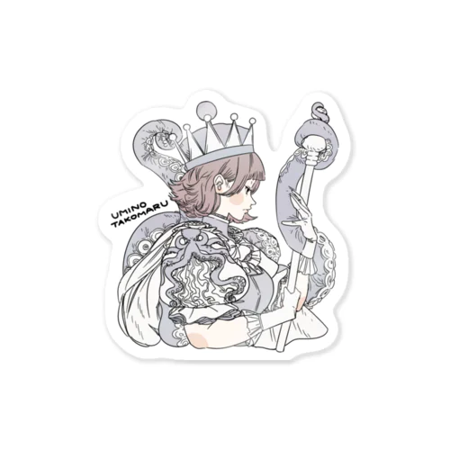 白の女王タコマル Sticker