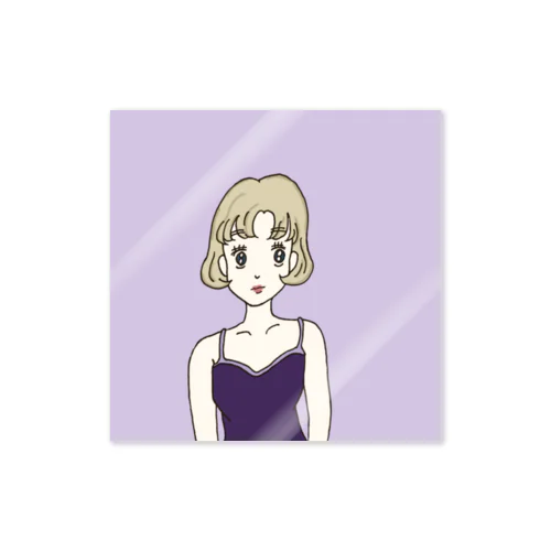 Ms. Blonde Short Hair Sticker