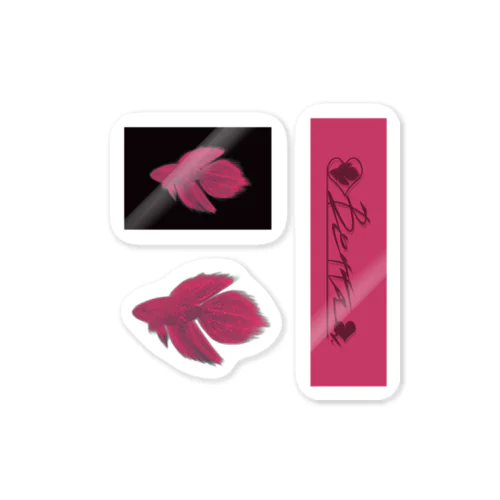 Betta.(collage/pink) Sticker