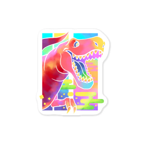 【和風】ティラノサウルス Sticker