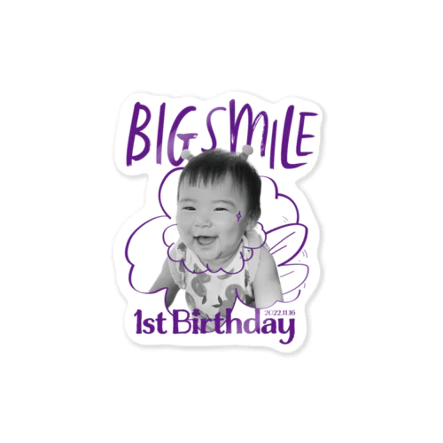 BIG SMILE 1st Birthday Sticker