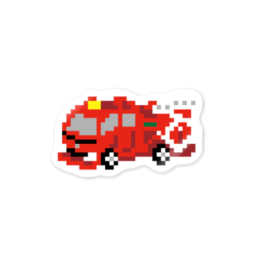 ドット絵 消防車 ステッカー