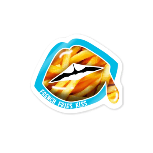 FRENCH FRIES KISS - BLUE Sticker