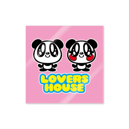 LOVERS HOUSE ロゴ　ピンク ステッカー