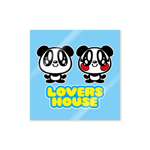 LOVERS HOUSE ロゴ　ブルー ステッカー