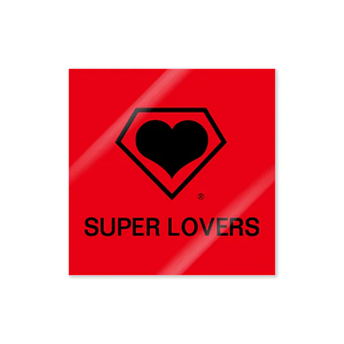 SUPER LOVERS 90s スクールロゴ　赤 Sticker