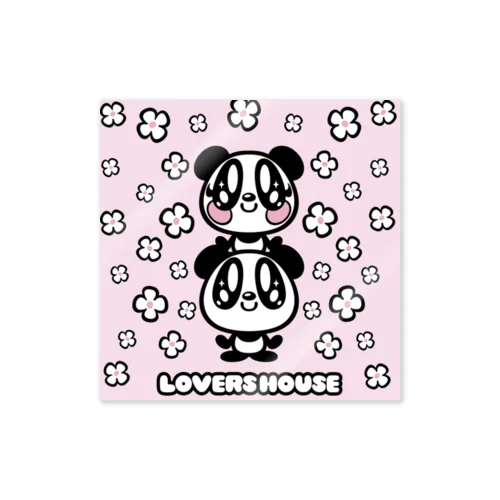 LOVERS HOUSE お花メリーアンドケン　ピンク ステッカー