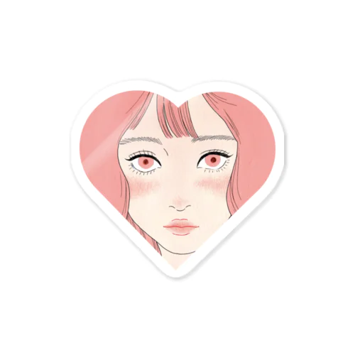 ハート型の女の子 Sticker