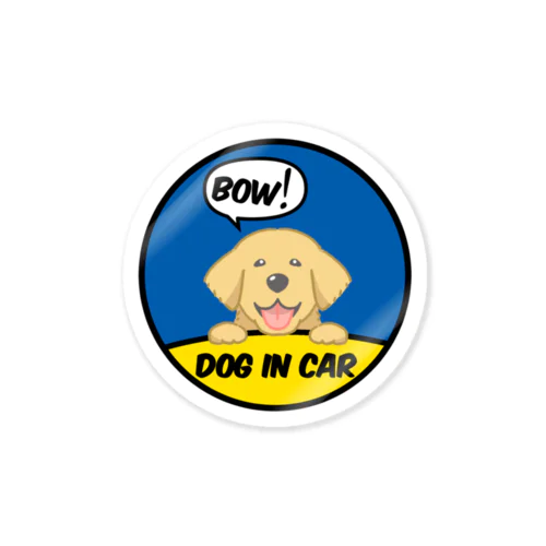 bow! dogincar ゴールデンレトリバー　 Sticker