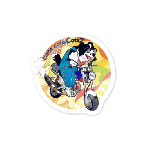 ワンコ×バイク Sticker