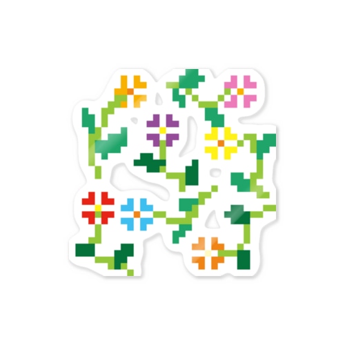 ドットな可愛いお花 Sticker