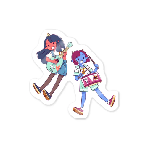 赤鬼ちゃんと青鬼ちゃんのセッション Sticker