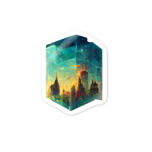 cubic city Sticker