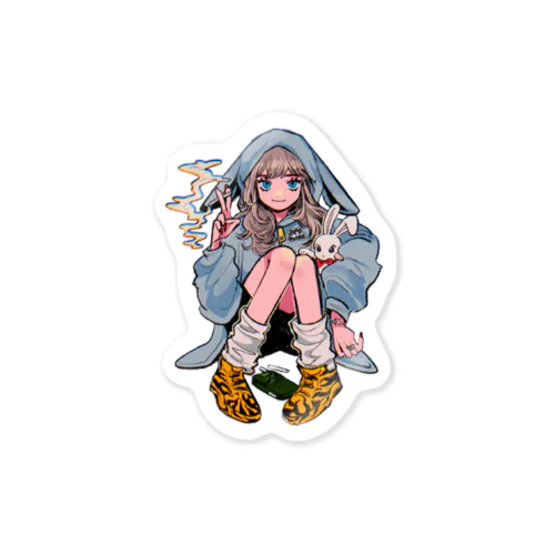 まどかとタバコとウサギと Sticker