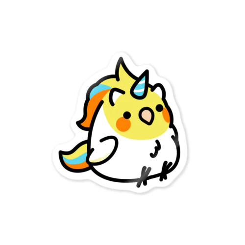 Chubby Bird オカメインコ　ユニコーン Sticker