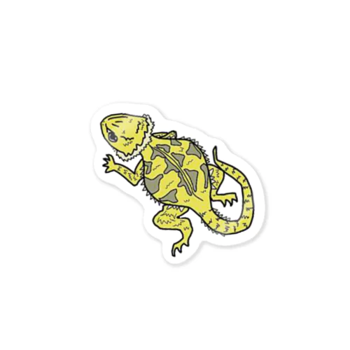 爬虫類グッズ　フトアゴヒゲトカゲ　イエロー Sticker