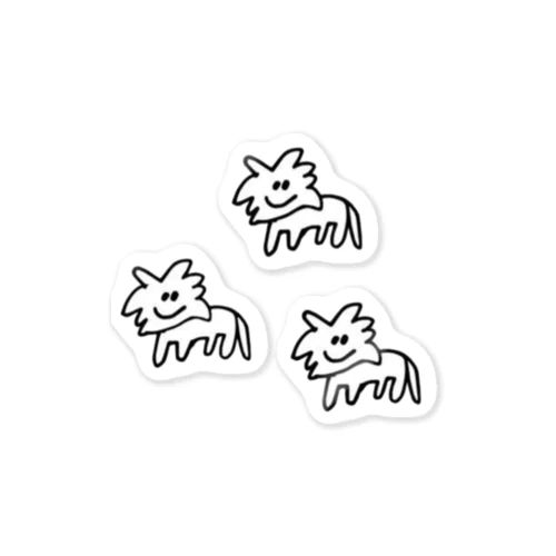 暫定ライオンの３匹 Sticker