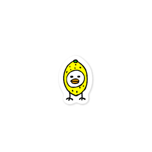 レモンを被った鳥(神妙な表情) Sticker