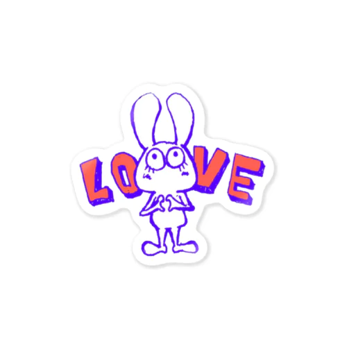 LOVEポーズ決めるウサギ Sticker