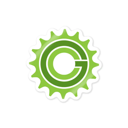 Green Cog Cog Logo Sticker