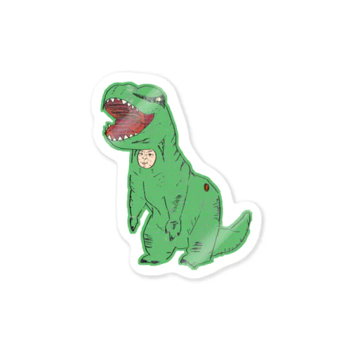 ティラノサウルス緑の中の人 Sticker
