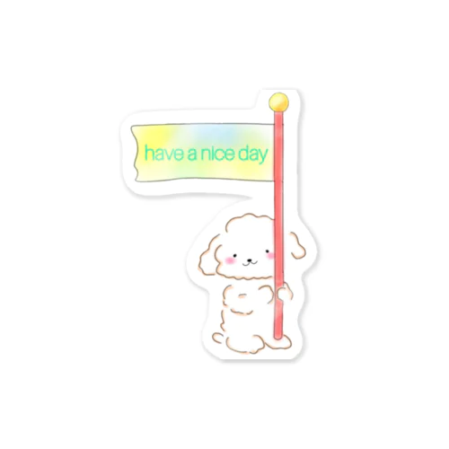 トイプードル【have a nice day】 Sticker