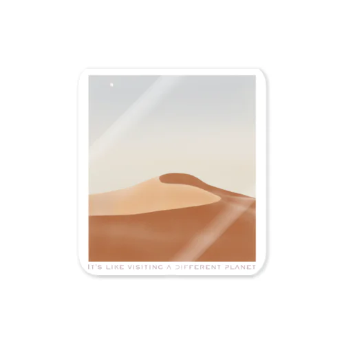 砂漠(シンプル風景画　SF風英字) ステッカー