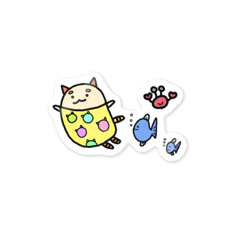 水着ねこ Sticker