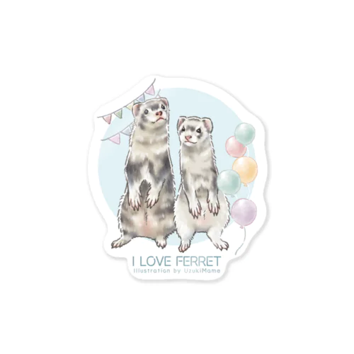 【No.13】I LOVE FERRET ステッカー