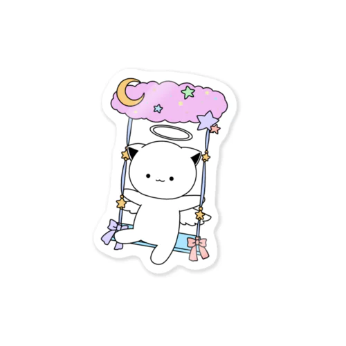 白猫天使こむぎちゃん（ブランコ） Sticker